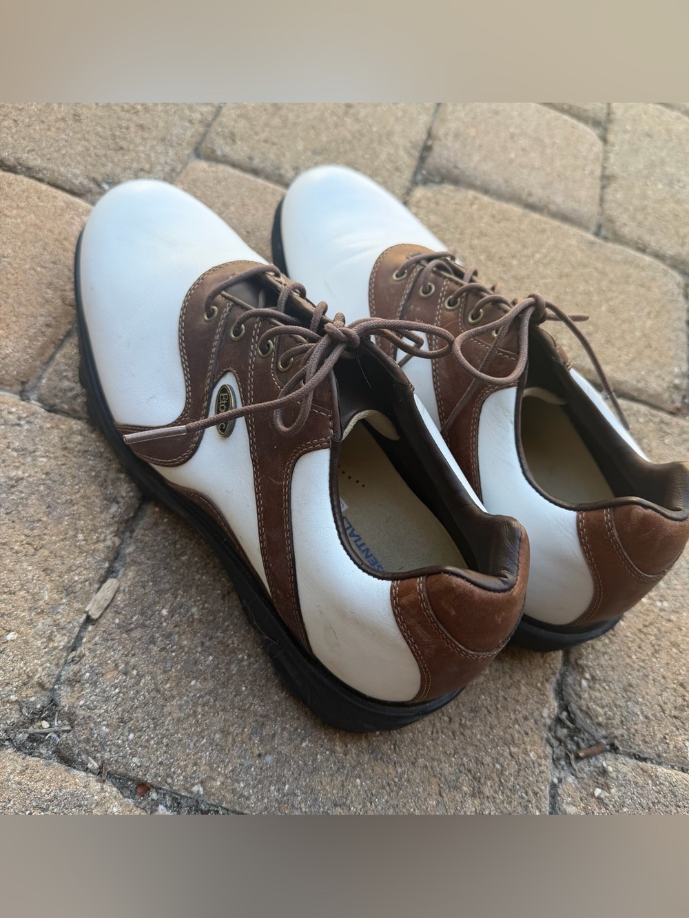 Etonic Men’s White and Brown Athletic Golf Shoes Sz 10.5 - Picture 7 of 9